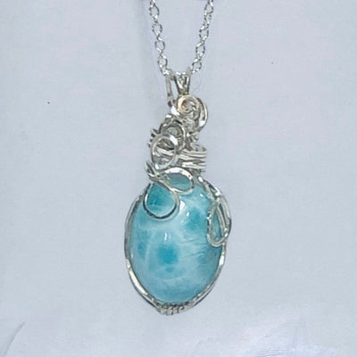 Fayesjewelry Designs Jewelry Blue larimar stone 925 silver pendant