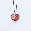 Fayes jewelry designs Resin heart pendant necklace Natural flower in resin pendant