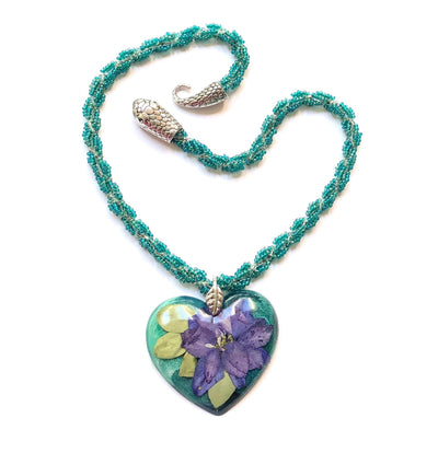 Fayesjewelry Designs Jewellery Resin heart beaded necklace