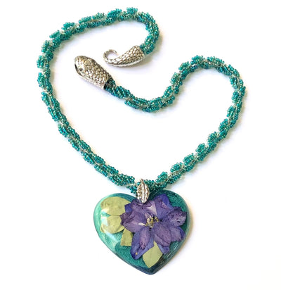 Fayesjewelry Designs Jewellery Resin heart beaded necklace