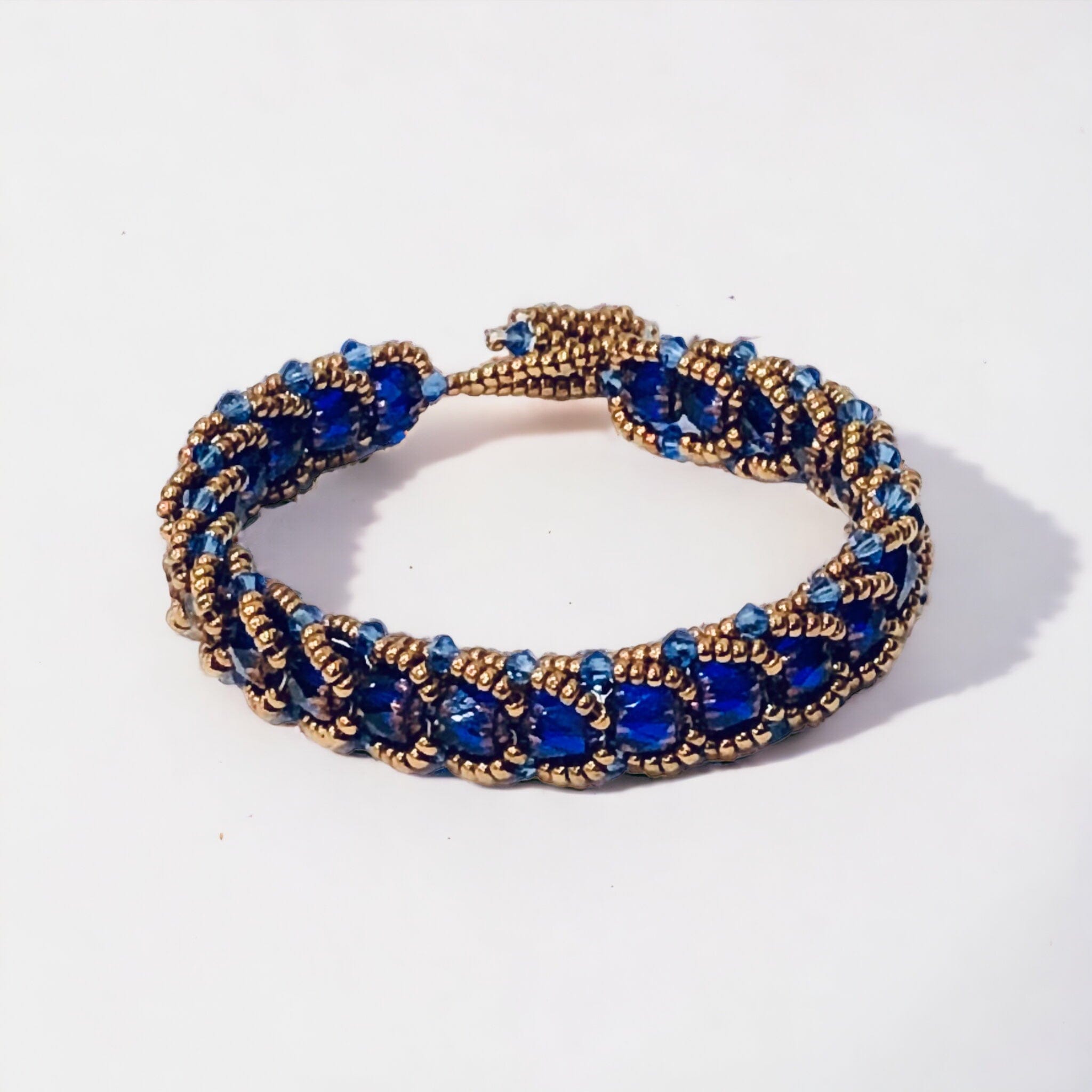 Fayes jewelry designs Bracelet Blue and bronze bead bracelet